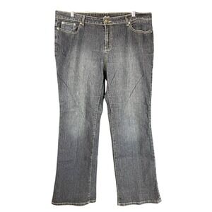 WILLI SMITH Jeans (14)(38x32) Womens Curvy Plus Embossed Pocket Stretch Wide Leg